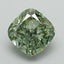 1.33 Ct. Fancy Vivid Green Cushion Lab Grown Diamond