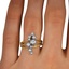 The Kenzie Ring, smallzoomed in top view on a hand