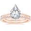 14K Rose Gold Petite Secret Halo Diamond Ring with Luxe Ballad Diamond Ring (1/4 ct. tw.)