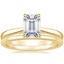 18K Yellow Gold Dawn Diamond Ring with Petite Comfort Fit Wedding Ring