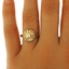The Kelsey Ring, smalltop view on a hand