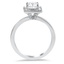 Vintage Style Baguette Halo Diamond Ring, smallside view