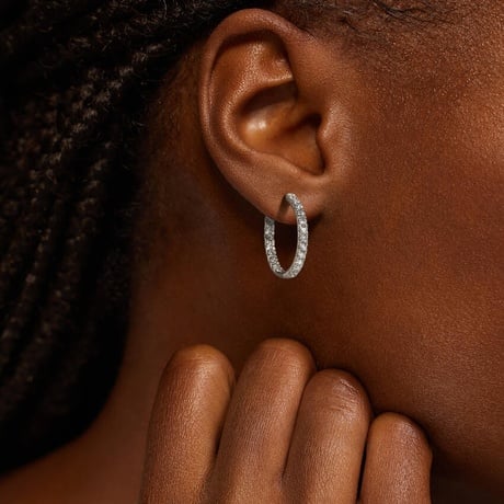 Small Perfect Luxe Hoop Diamond Earrings