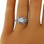 The Macy Ring, smalltop view on a hand