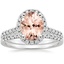 18KW Morganite Odessa Diamond Ring (1/5 ct. tw.) with Sonora Diamond Ring (1/8 ct. tw.), smalltop view