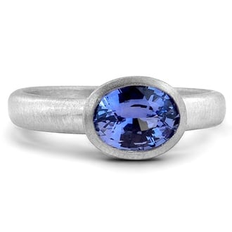 Custom Horizontally Set Sapphire Solitaire