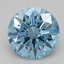 0.53 Ct. Fancy Vivid Blue Round Lab Grown Diamond