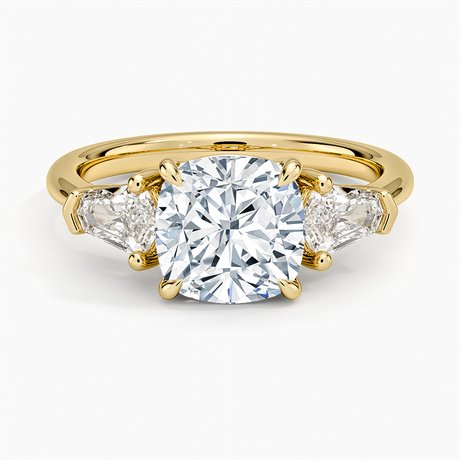 18K Yellow Gold Shield Cut Three Stone Diamond Ring (1/2 ct. tw.)