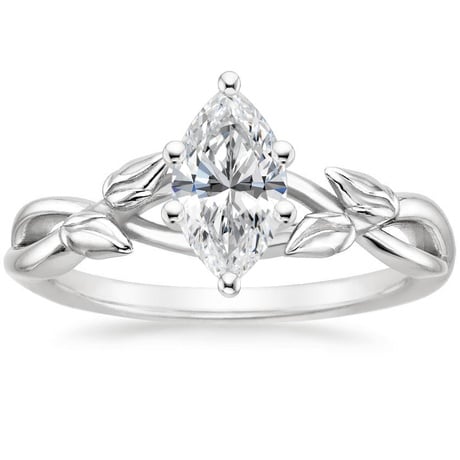 18K White Gold Budding Willow Ring with Winding Willow Ring