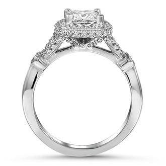 Custom Vintage-Inspired Halo Diamond Ring