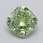 2.01 Ct. Fancy Vivid  Green Cushion Lab Grown Diamond