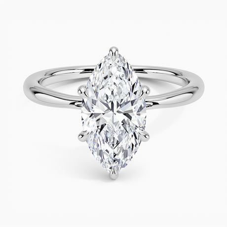 18K White Gold Freesia Hidden Halo Diamond Ring