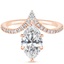 14K Rose Gold Nouveau Diamond Ring, smalltop view
