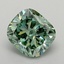 0.94 Ct. Fancy Vivid  Green Cushion Lab Grown Diamond