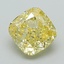 1.38 Ct. Fancy Intense Yellow Cushion Lab Grown Diamond