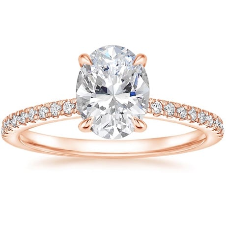 14K Rose Gold Petite Demi Diamond Ring with Ballad Diamond Ring