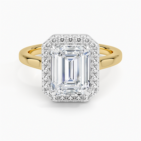 Julia Mixed Metal Halo Diamond Ring