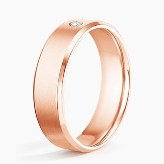 Borealis Diamond 6mm Wedding Ring in 14K Rose Gold