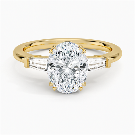 18K Yellow Gold Symphony Double Prong Three Stone Diamond Ring (1/2 ct. tw.)