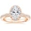 18K Rose Gold Tacori Dantela Bloom Diamond Ring, smalltop view