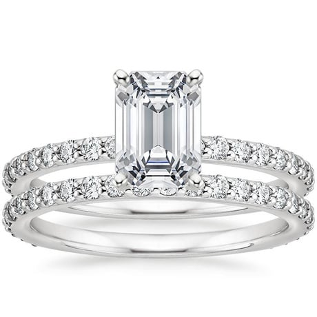 18K White Gold Luxe Petite Shared Prong Diamond Bridal Set (3/4 ct. tw.)