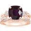 14K Rose Gold Three Stone Willow Diamond Ring (1/3 ct. tw.) with Petite Luxe Twisted Vine Diamond Ring (1/4 ct. tw.)
