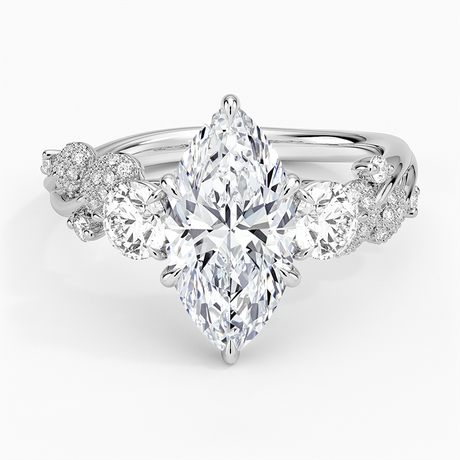 Platinum Canopy Three Stone Diamond Ring
