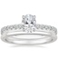 18K White Gold Amelie Diamond Ring (1/3 ct. tw.) with Petite Comfort Fit Wedding Ring