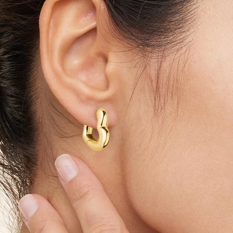 Heart Shaped Tube Hoop Earrings