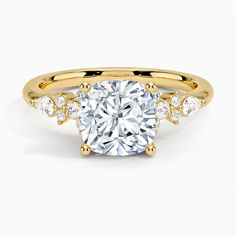 Pear and Round Diamond Engagement Ring Setting