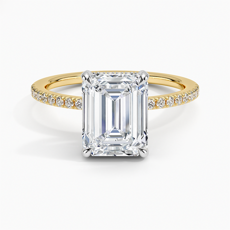 Mixed Metal Hidden Diamond Accent Engagement Ring
