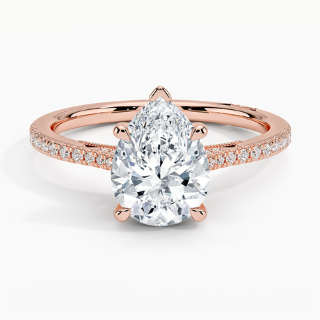 18K Rose Gold Simply Tacori Cathedral Diamond Ring (1/4 ct. tw.)