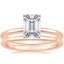 14K Rose Gold Four-Prong Petite Comfort Fit Bridal Set