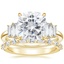 18K Yellow Gold Coppia Five Stone Diamond Ring (1/3 ct. tw.) with Harper Diamond Ring (1/3 ct. tw.)