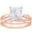 14KR Moissanite Twisted Vine Ring with Petite Twisted Vine Diamond Ring (1/8 ct. tw.), smalltop view