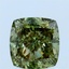 1.60 Ct. Fancy Vivid Green Cushion Lab Grown Diamond