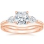 14K Rose Gold Adorned Opera Diamond Ring (1/2 ct. tw.) with Petite Curved Wedding Ring