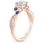 14K Rose Gold Luxe Willow Contoured Ring with Sapphire and Diamond Accents (1/10 ct. tw.), smallside view