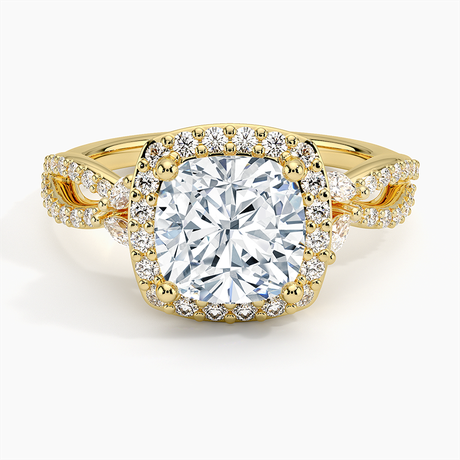 18K Yellow Gold Luxe Willow Halo Diamond Ring (2/5 ct. tw.)