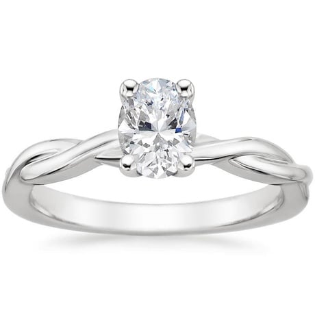 18K White Gold Twisted Vine Ring with Petite Twisted Vine Diamond Ring (1/8 ct. tw.)