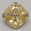 3.09 Ct. Fancy Intense Yellow Cushion Lab Grown Diamond