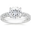 18K White Gold Ellora Half Coverage Diamond Ring, smalltop view