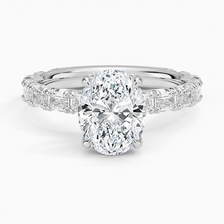 18K White Gold Nathalie Emerald-Cut Diamond Ring (3/4 ct. tw.)