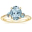 18K Yellow Gold Camellia Indigo Milgrain Ring, smalltop view