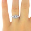 The Tess Ring, smalltop view on a hand