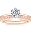 14K Rose Gold Six-Prong Petite Comfort Fit Ring with Luxe Ballad Diamond Ring (1/4 ct. tw.)