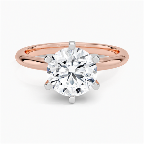 14K Rose Gold Comfort Fit 2mm Six-Prong Solitaire Ring