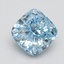 2.45 Ct. Fancy Vivid Blue Cushion Lab Grown Diamond