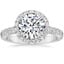 18K White Gold Sienna Halo Three-Quarter Coverage Diamond Ring (3/4 ct. tw.), smalltop view