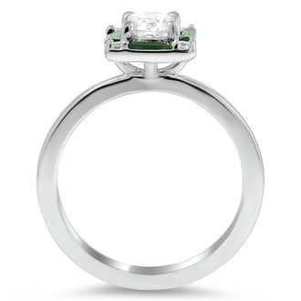 Custom Vintage-Inspired Emerald and Diamond Ring